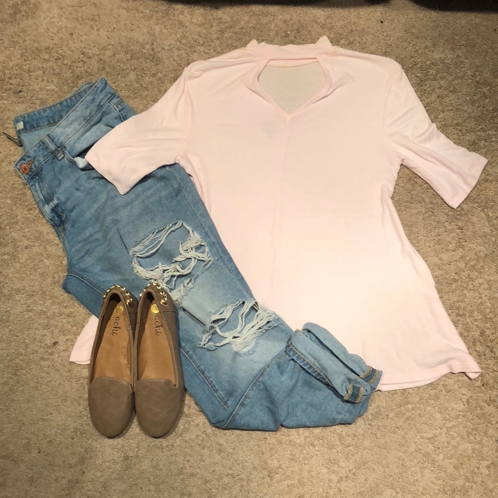 Pink turtle neck top NWOT